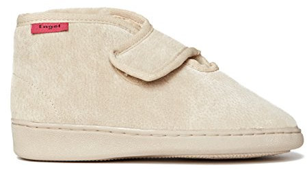 Reissner Lammfelle | Engel Hausschuhe Athen | Veloursleder | Innenfutter echtes Merino Lammfell | knöchelhoch | Klettverschluß | 40 beige