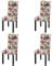 vidaXL 4X Esszimmerstuhl Blumendesign Holz Polsterstuhl Küchenstuhl Hochlehner