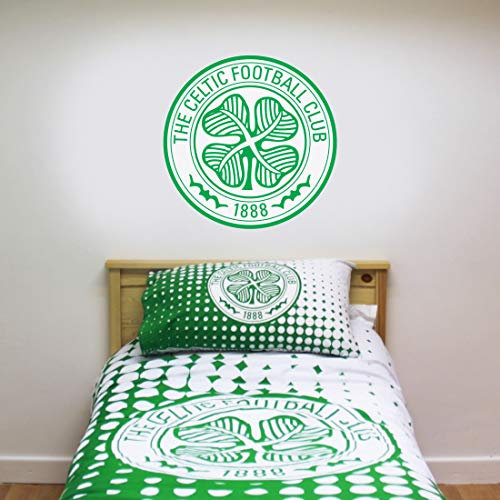 Beautiful Game Celtic Football Club One Colour Crest Wall Sticker Official Merchandise (60cm, Green)