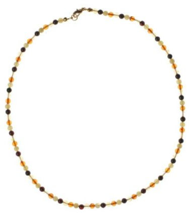 InCollections Damen-Bernsteinkette 45 cm 4 mm Kugeln bunt 5440440013850