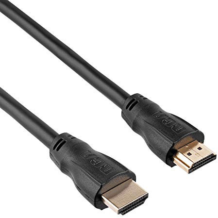 RCA Câble HDMI haute vitesse avec Ethernet (4K, UltraHD, Dolby Vision, HDR, HDR10+, 4K @ 60 Hz, 2160p, 1080p, 3D, ARC, CEC) 1,5 m, noir