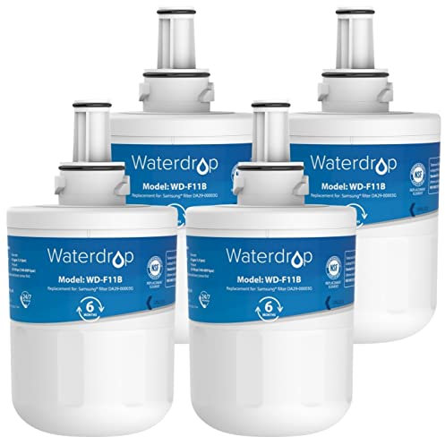 Waterdrop DA29-00003G Fridge Water Filter, Compatible with Samsung® Aqua Pure Plus DA29-00003G DA29-00003B DA97-06317A DA61-00159A HAFCU1/XAA HAFIN2/EXP APP100 WF289, Package May Vary (4)