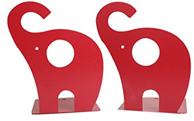 Serre-livres en métal pour enfants motif éléphant antidérapant Décoration red
