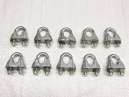Galvanised Wire Rope Grips Clamp 8MM x10 (Bulldog Cable Commercial DIN741)