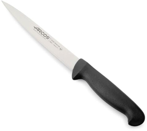 Arcos Serie 2900 - Cuchillo para Pescado/Sole - Acero Inoxidable Nitrum 7 - Mango Polipropileno Negro -istema identificación Color y Plateado Uso prolongado y Pesado!
