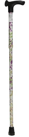Days Contoured Grip Sticks, Walking Stick with Comfortable Grip for Enhanced Support, Features Central Handle Positioning to Reduce Wrist Strain, Non-Folding, 738-955MM - Left, Woodland Flowers