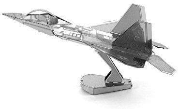 Fascinations MMS050 Metal Earth Metallbausätze - Jagdflugzeug Lockhead Martin F22 Raptor, lasergeschnittener 3D-Konstruktionsbausatz, 3D Metall Puzzle, DIY Modellbausatz, 1 Metallplatine, ab 14 Jahre