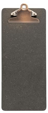 SECURIT - Rechnungshalter Clipboard Line - Klemmbefestigung - Für Cafés, Bars, Restaurants - Hartfaserplatte+ Edelstahl - Braun