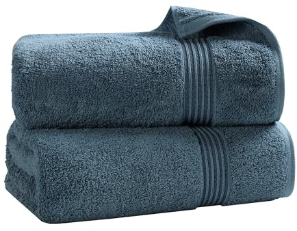 Superior Egyptian Cotton 2-Piece Bath Sheet Towel Set, Oversized Body Towels For Adults And Kids, Large Towel For Bath, Shower, Guest Bathroom, Spa, Gym, Resort, Essentials, Airbnb, Sapphire