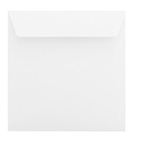 Paper24 25 Quadratische Briefumschläge - Polar Weiß - 120 g/m² - 220 x 220 mm 22 x 22 cm - selbstklebend mit Abziehstreifen