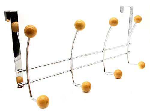 EVIDECO Türhakenleiste mit 8 Haken, Farbe: Braun