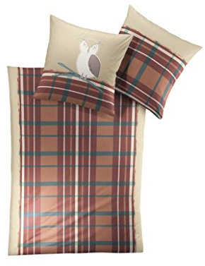 Irisette Biber Bettwäsche Davos Eule 135x200 cm + 80x80 cm