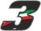 4R Quattroerre.it - 13163 - Numero Gara 3 Adesivo per Moto, Bianco, 6,5 x 8,5 cm