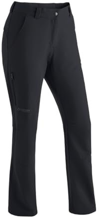 Maier Sports Helga, Warme Damen Wanderhose, Wasserabweisende Outdoorhose für Trekking und Hiking, PFC-frei, mSTRETCH pro 2 & Dryprotec-Technologie, Schwarz, 23 (W38/L30)