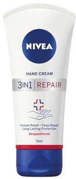 NIVEA 3 Effektive Reparatur Handcreme (75 ml), Intensive Handcreme für sehr trockene Hände, 24 Stunden Reparatur Pflege