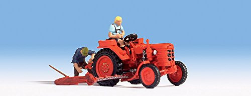 NOCH Traktor „Fahr“, Landwirtschaft Modellfahrzeug mit 2 Figuren, 1:87 H0, ideal für Dioramen und Miniaturfotografie