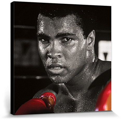 MUHAMMAD ALI 1art1 Poster Boxing Gloves Bilder Leinwand-Bild Auf Keilrahmen | XXL-Wandbild Poster Kunstdruck Als Leinwandbild 80x80 cm