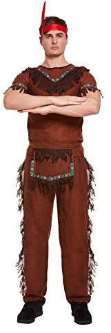 ostume d'amérindien/chef indien/cowboy - homme - marron - Taille Unique