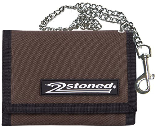 2Stoned Geldbörse Wallet Unisex Braun mit Kette und Karabiner, Patchlabel Speed, aus Polyester
