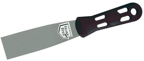 Haromac Malerspachtel B.40mm VA rostfrei m.flachovalem schwarzem Ku.-Heft besteQualität