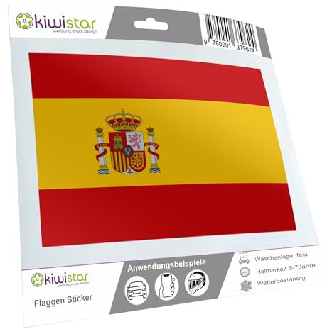 Autocollant pour voiture drapeau Sticker 10 cm Espagne laminé très longue tenue Bar