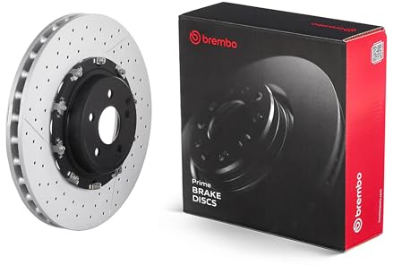 Brembo 09.8880.23 Floating two piece UV Coated Pillar Vented drilled + Slotted Front Brake Rotor MERCEDES-BENZ OE# A2204212612