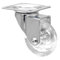 WAGNER Soft-Lenkrolle SKATER - Durchmesser Ø 60 mm, Bauhöhe 80 mm, Stahl verchromt, transparent, Anschraubplatte 60 x 60 mm, Tragkraft 50 kg - 03108601