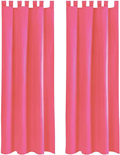 Bestlivings Blickdichte Gardine im 2er Pack mit Schlaufen (140x145 cm/Pink), in vielen Farben