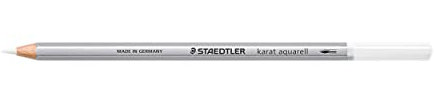STAEDTLER aquarell Buntstifte karat aquarell, weiß, wasservermalbare, weiche und farbintensive Mine, für unterschiedliche Trocken- und Nasstechniken, 6 Aquarellstifte im Kartonetui, 125-0