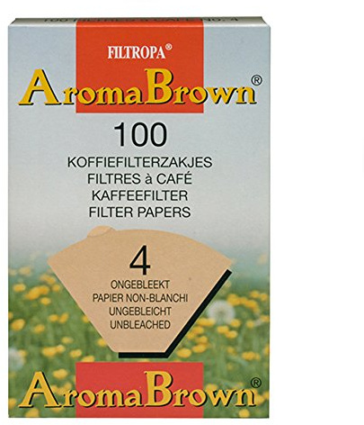 Filtropa Cone Coffee Filter, Size Four, Unbleached, Pack of 80 - Gold