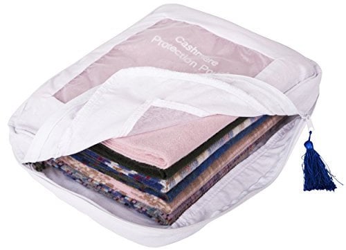 The Cashmere Choice Cashmere Storage Bags for Clothes, Jumpers, Scarves – 100% Cotton Garment Bag – Standard Size