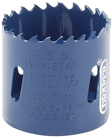 Draper DRA34760 Expert HSS Bi-Metal Hole Saw Blade, Blue, 46 mm