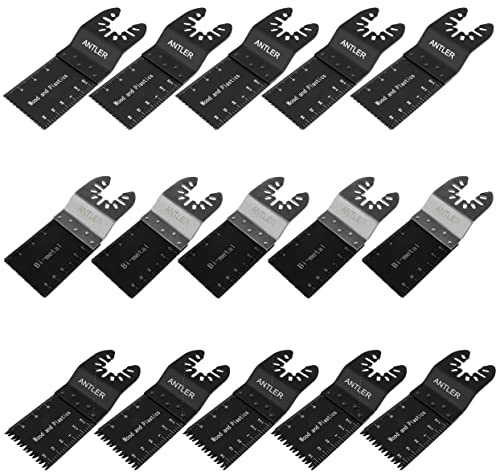 QAB15CBA Antler Mixed Blade Combo Compatible with Dewalt Stanley Worx Oscillating Multitool (Pack of 15)