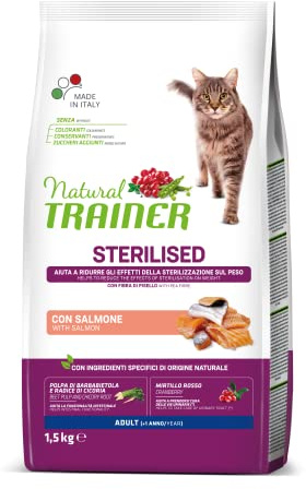 Trainer Natürliche sterilisiertem 1,5kg Lachs - Katzen Trockenfutter Kroketten