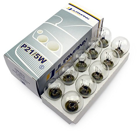 10x Stück Jurmann® Glassockel P21/5W 12V BAY15d * WERKSTATTWARE * Halogen Lampen Autolampen Zweifadenbirne Sockel KFZ-Beleuchtung Birne NEU