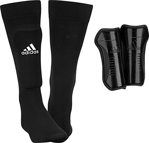 adidas Youth Sock Shin Guards, Black/White, Small