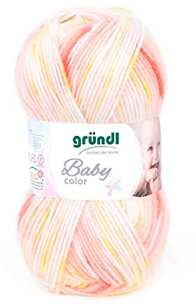 Gründl 3457-01 Garn, 70% Polyacryl 30% Polyamid, Orange Mehrfarbig, ca. 150 m, 50 gram