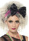 80s Lace Headband, Black & Pink
