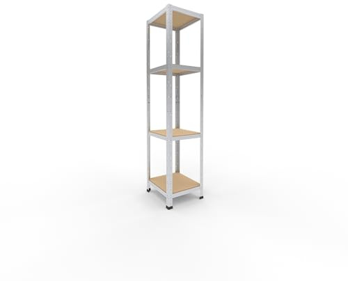 shelfplaza® 180x40x45cm HOME Schwerlastregal verzinkt/Metallregal mit 4 Böden/Kellerregal Metall, Garagenregal, Werkstattregal oder Regal Lagerregal/Steckregal Metall mit 175kg Tragkraft