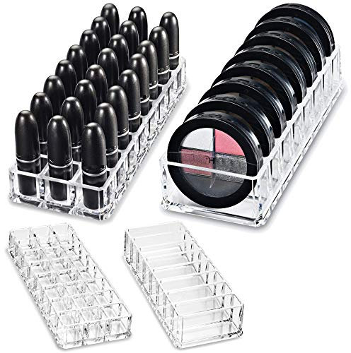 byAlegory Acryl Lippenstift & Acryl Compact Makeup Organizer für Bronzer Highlighter Powder & Blush | 32 Weltraumkosmetiklagerung