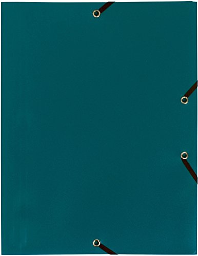 Exacompta 55903E 10er Pack Einschlagmappen aus Kunststoff mit 3 Klappen und 2 Gummizügen, 24 x 32 cm, DIN A4, grün Sammelmappe Dokumentenmappe für Büro und Schule