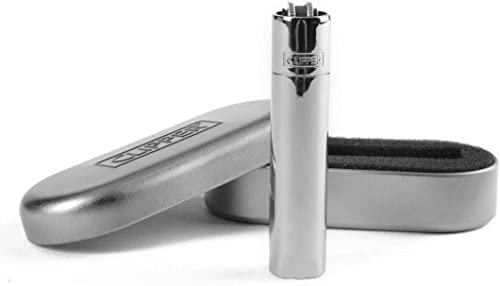 Pedernal De Metal Clásico De Clipper Plata mate Encendedor