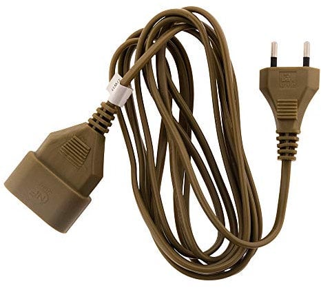 Zenitech - Prolungatore H03VVH2-F 2x0.75mm² - Estensione Elettrica con Presa 6A Senza Terra - Sicurezza Bambini Integrata - Conforme Normative NF - Oro - 3m