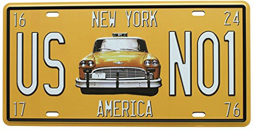 66Retro Tin Signs New York Amerika US No1, Metall Schild Blechschild, Auto Nummernschild Garage Home Bar Wand Decor