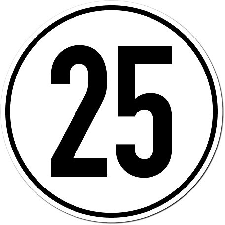 GreenIT Aufkleber Sticker 25 kmh km/h 20cm Schild Geschwindigkeit für Traktor Schlepper Zugmaschine Multicar Anhänger Fahrzeug (1)
