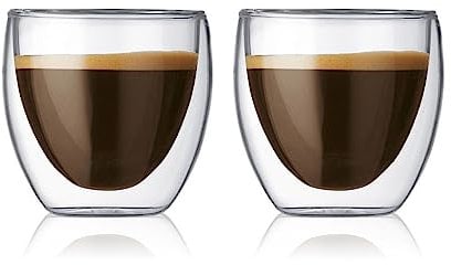 BODUM 4557-10 PAVINA Double Walled Thermo Glasses 0.08 L, 2.5 oz, Pair