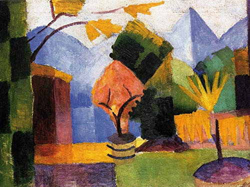 1art1 August Macke Poster Garten Am Thuner See Kunstdruck Bild 80x60 cm