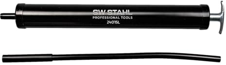 SW-Stahl 24015L Getriebeölpumpe 200 ccm - Absaugpumpe für Öl & Benzin | Handpumpe zum Absaugen und Umfüllen von Betriebsflüssigkeiten - Robuste Ölspritze mit Schlauch für Motor und Öldienst