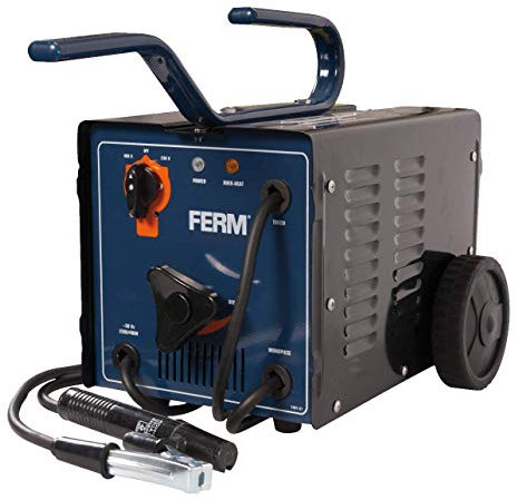 FERM Elektro-Schweißgerät - 55-160 Ampere - 2-4 mm - Thermischen Sicherung - Inkl. Schweißschild, Drahtbürste und Schlackenhammer