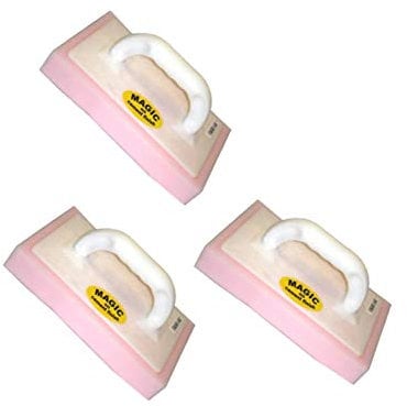 SET OF 3 Plastering Pink sponge float Magic on Cement 12” X 6” X 1 ½” SMOOTH FINISHING FLOATING